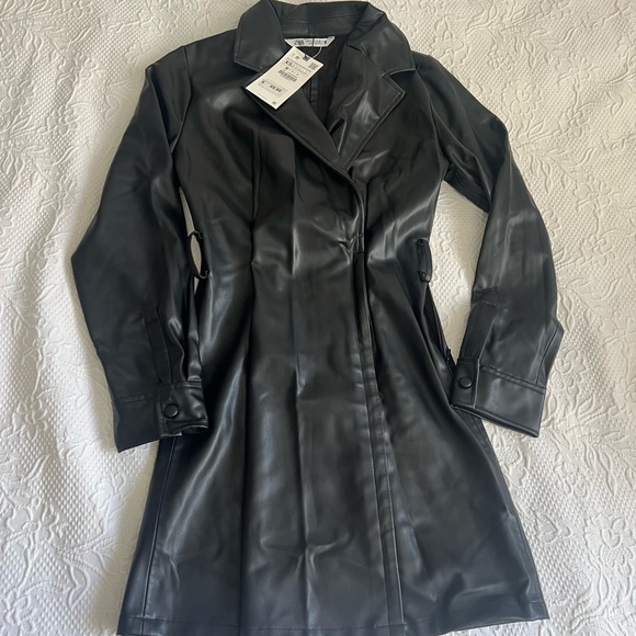 Zara Dresses & Skirts - Zara Faux leather Black Dress